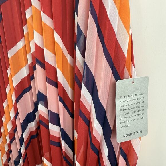 Love X Design New Striped Trapeze Swing Dress Size 2X Halter Accordion Pleated - Picture 5 of 14